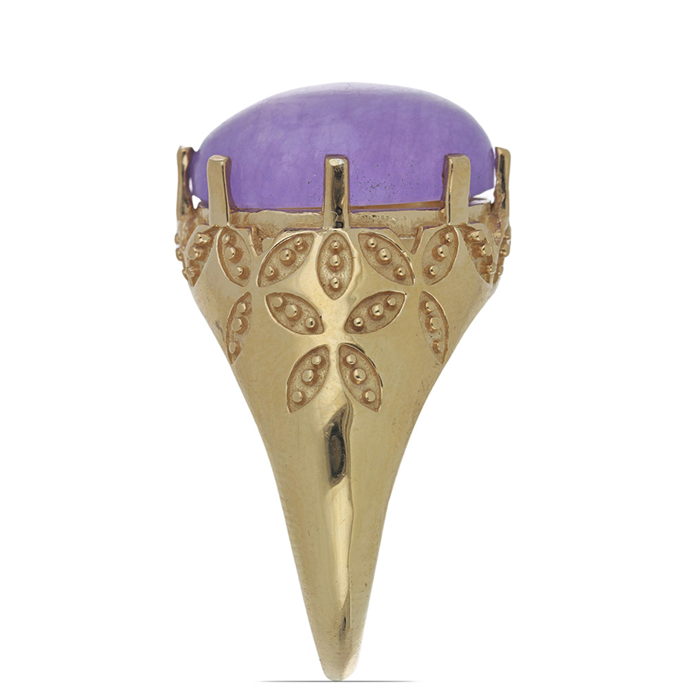 Goldplattierter Silberring mit lavendelfarbenem Jadeit aus Marsden River 3 