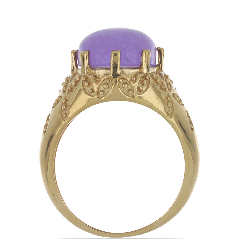 Goldplattierter Silberring mit lavendelfarbenem Jadeit aus Marsden River 4 