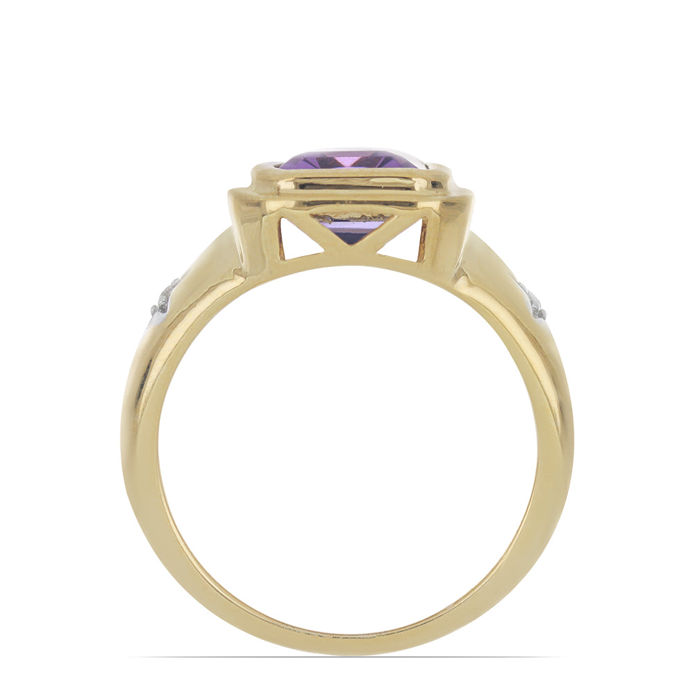 Goldplattierter Silberring mit Amethyst aus Vera Cruz und weißem Topas 2 
