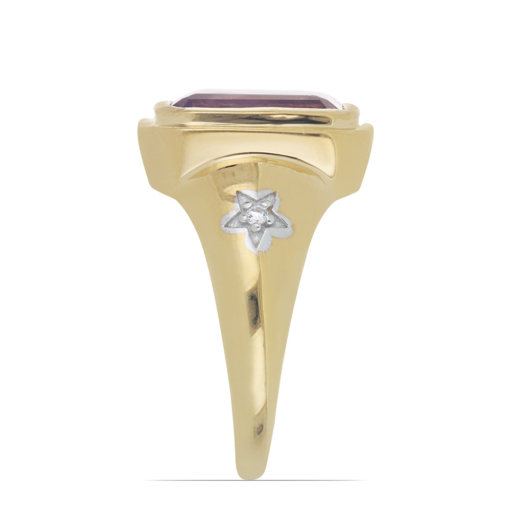 Goldplattierter Silberring mit Amethyst aus Vera Cruz und weißem Topas 3 