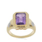 Goldplattierter Silberring mit Amethyst aus Vera Cruz und weißem Topas