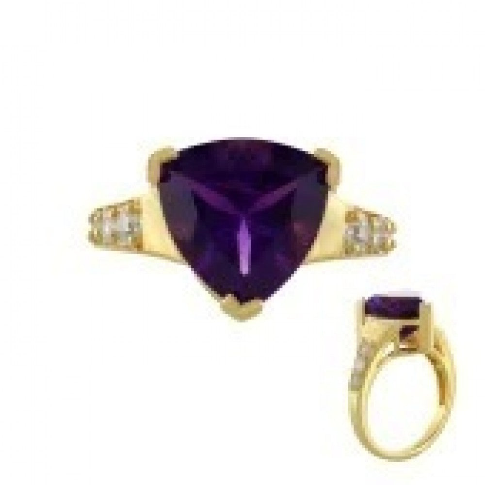 Goldplattierter Silberring mit Amethyst aus Vera Cruz und weißem Topas 1 