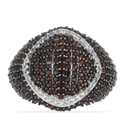 Silberring mit Barton Granat und weißem Topas