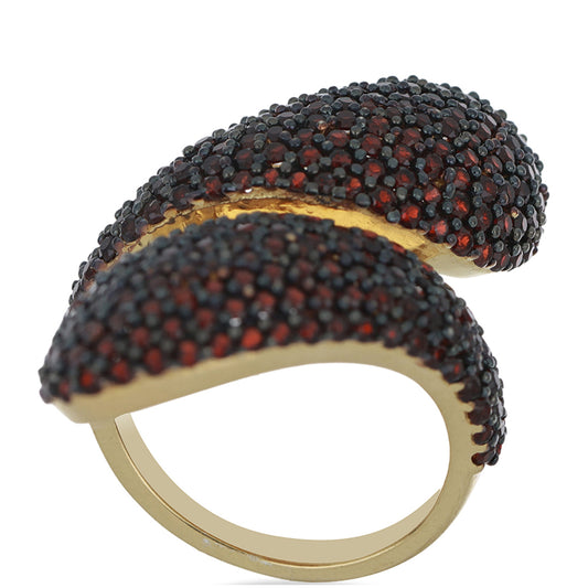 Goldplattierter Silberring mit Barton Granat
