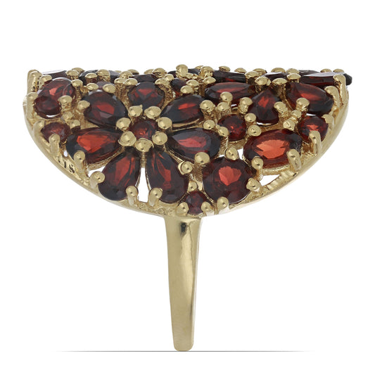 Goldplattierter Silberring mit Barton Granat