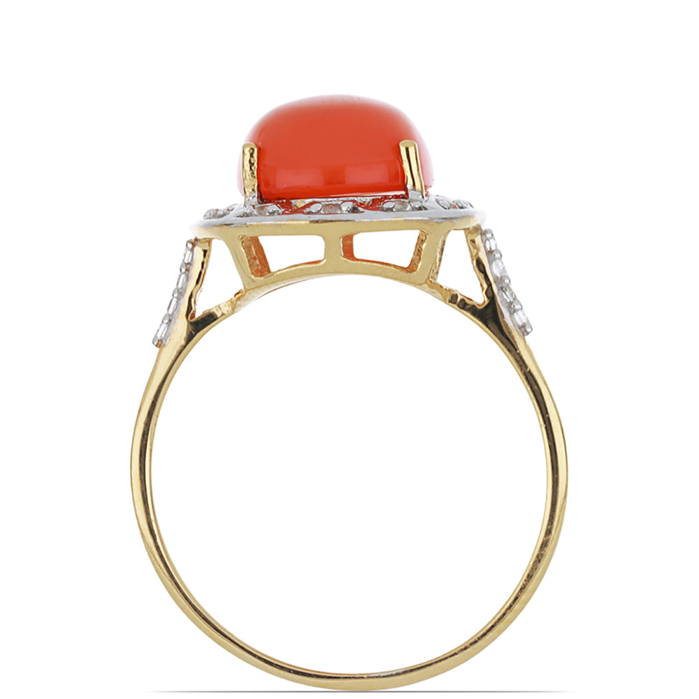 Goldplattierter Silberring mit Karneol und weißem Topas 2 