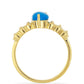 Goldplattierter Silberring mit blauem äthiopischem Opal aus Lega Dembi