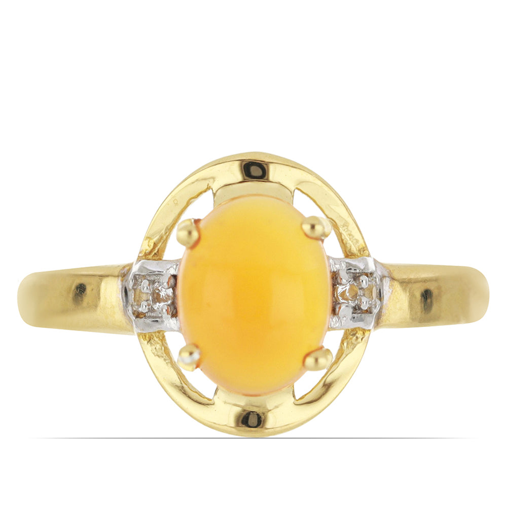 Goldplattierter Silberring mit Karneol und weißem Topas
