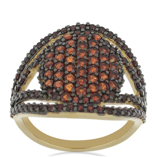 Goldplattierter Silberring mit Barton Granat