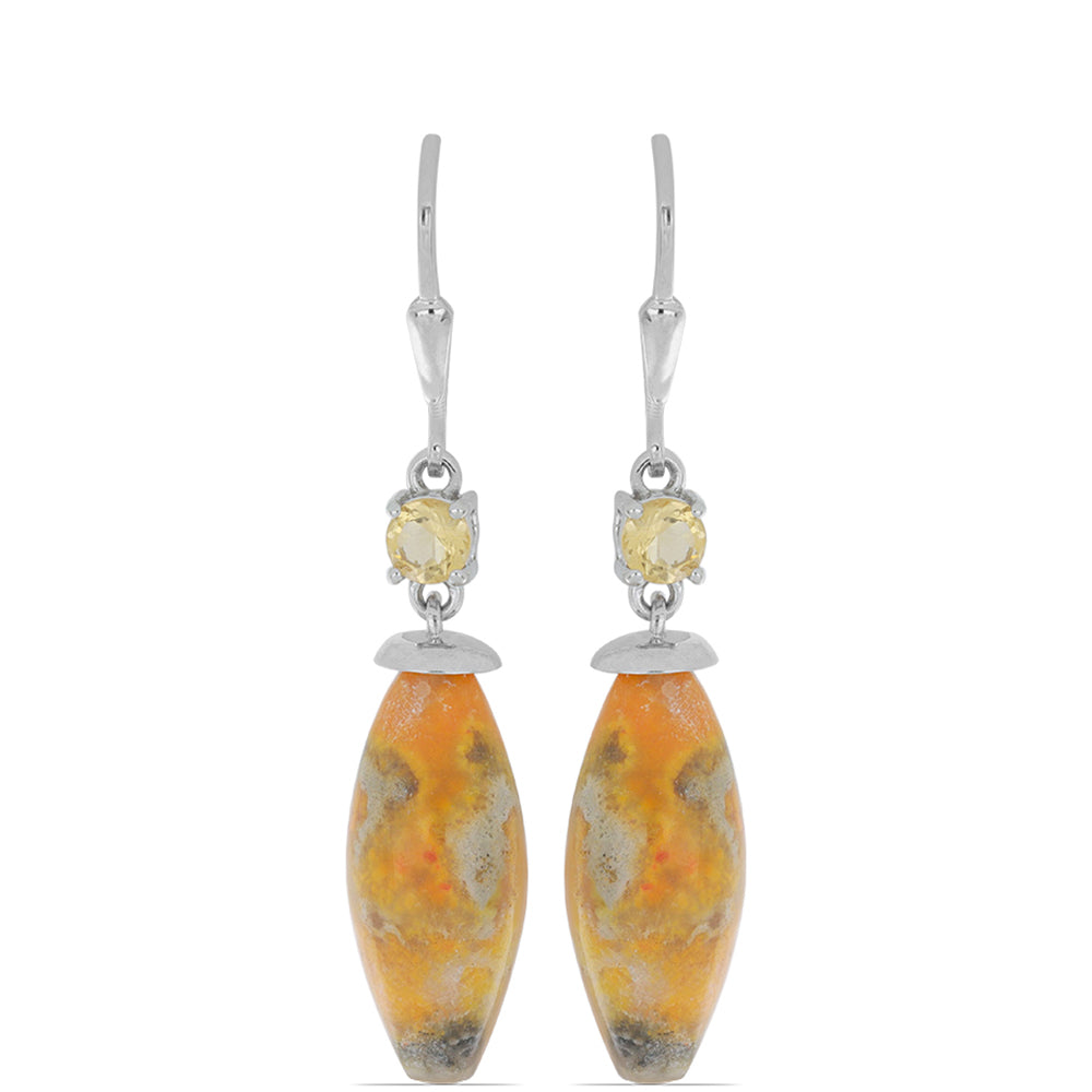 Silberohrringe mit Hummeljaspis aus Martapura 1 