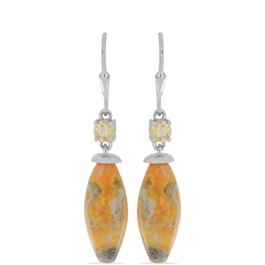 Silberohrringe mit Hummeljaspis aus Martapura