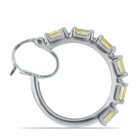 Silberohrringe mit Zitrin aus dem Ural und weißem Topas