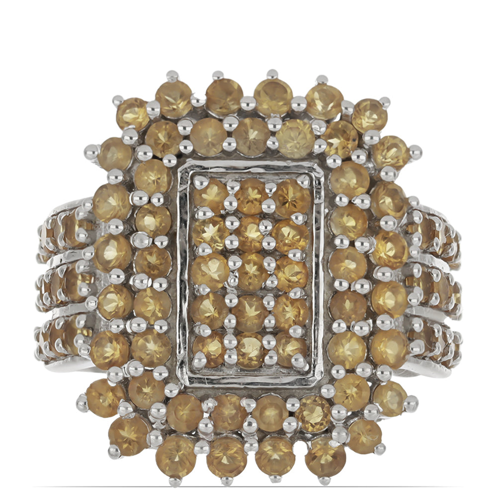 Silberring mit Zitrin aus dem Ural