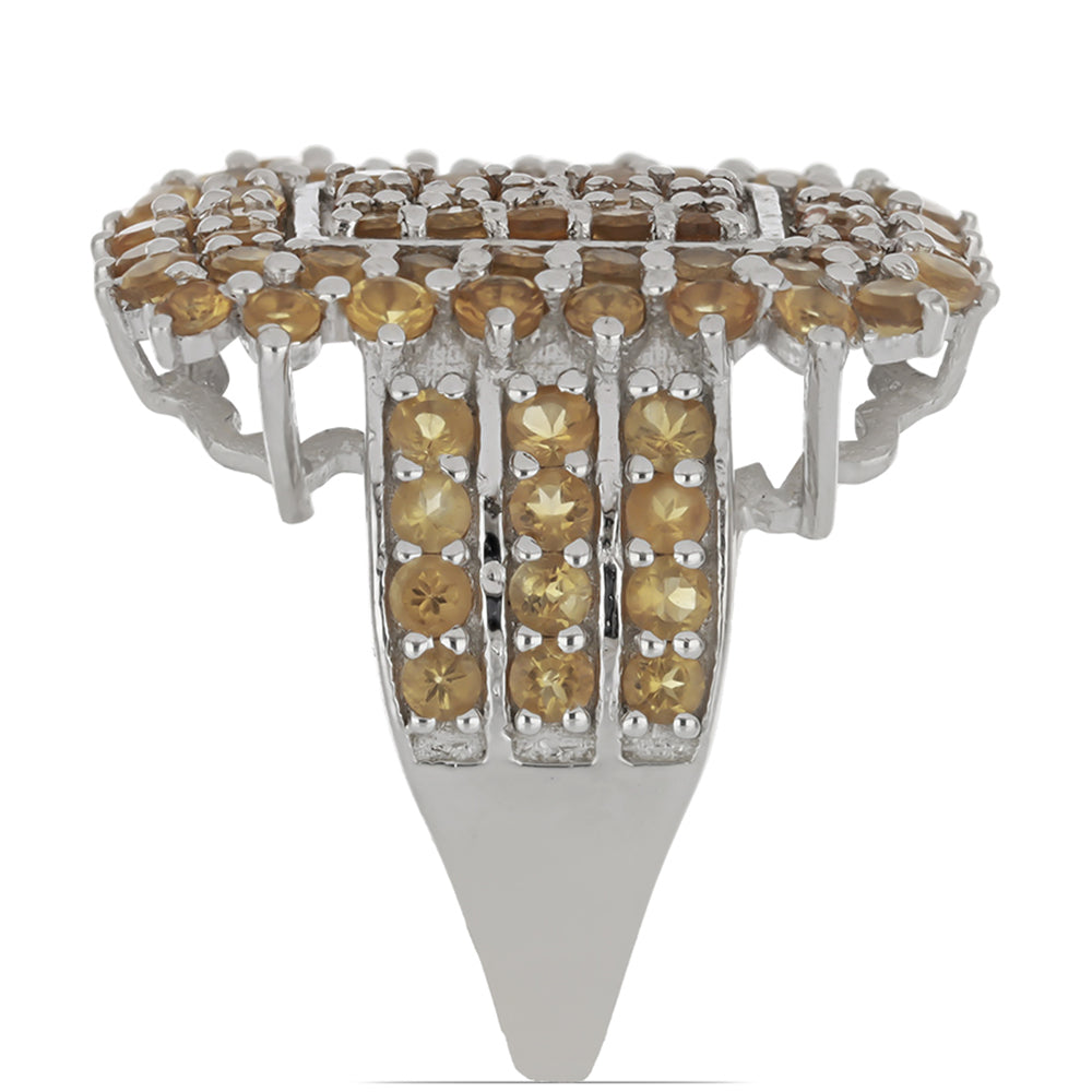 Silberring mit Zitrin aus dem Ural