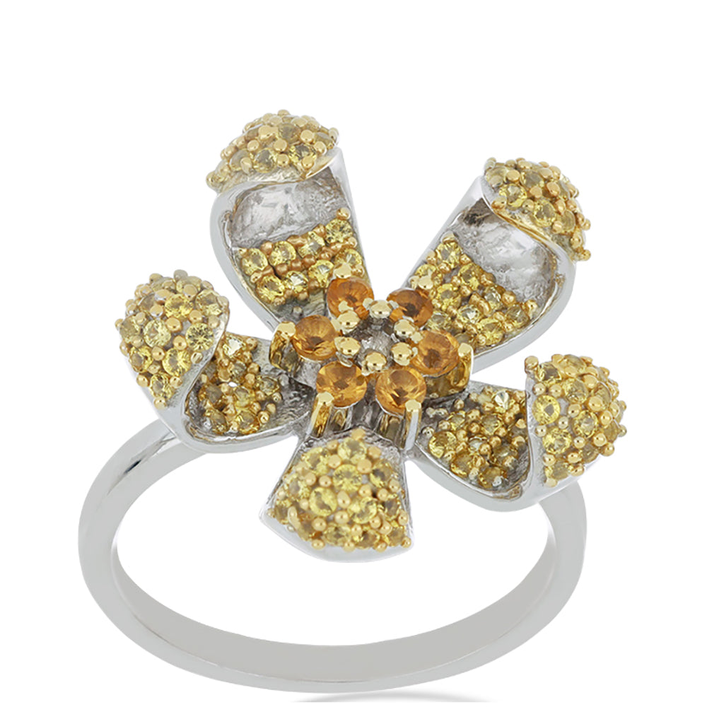 Silberring mit Zitrin aus dem Ural 2 