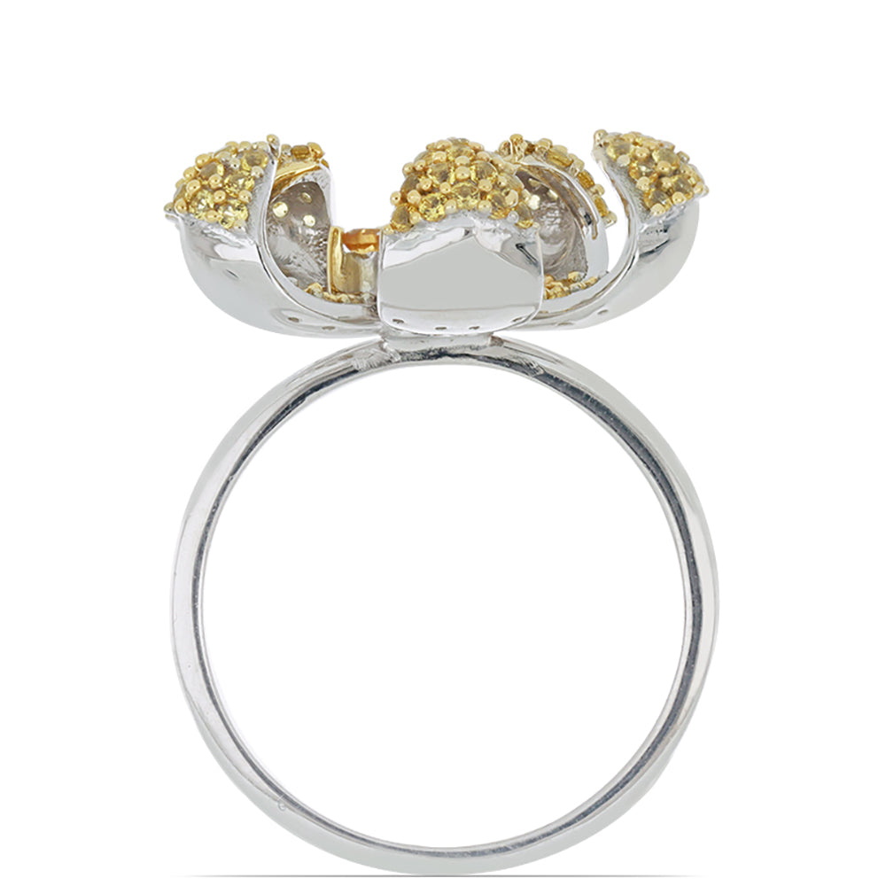 Silberring mit Zitrin aus dem Ural