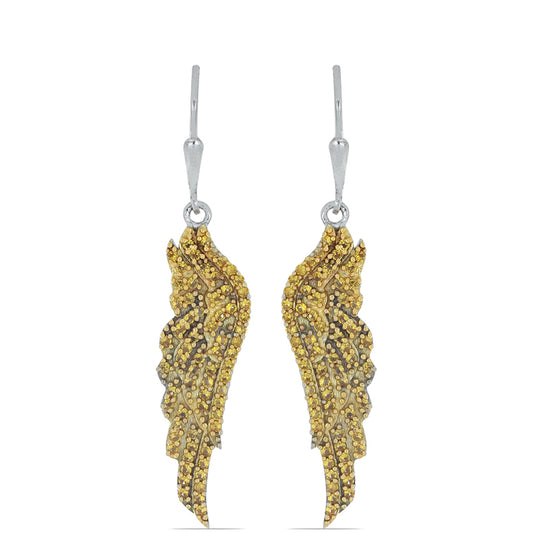 Silberohrringe mit Zitrin aus dem Ural