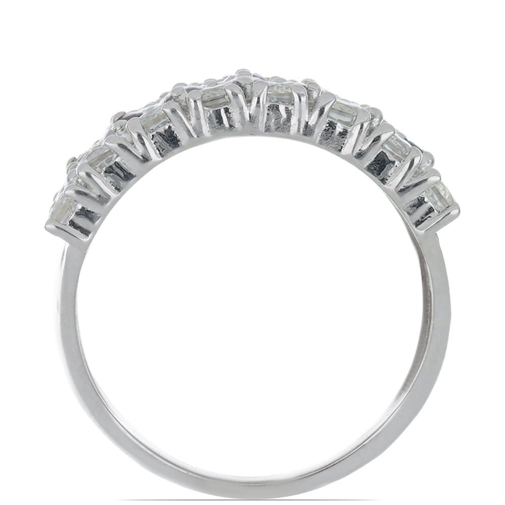 Silberring mit Barton Granat und weißem Topas