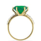 Goldplattierter Silberring mit grünem Achat und weißem Topas