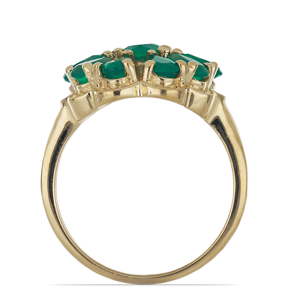 Goldplattierter Silberring mit grünem Achat 2 