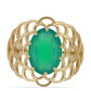 Goldplattierter Silberring mit grünem Achat