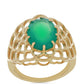 Goldplattierter Silberring mit grünem Achat