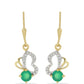 Goldplattierte Silberohrringe mit grünem Achat und weißem Topas