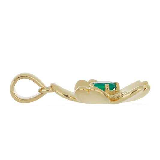 Goldplattierter Silberanhänger mit grünem Achat