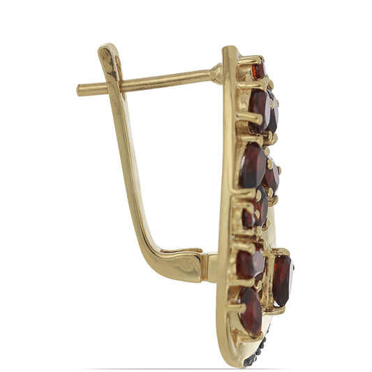 Goldplattierte Silberohrringe mit Barton Granat