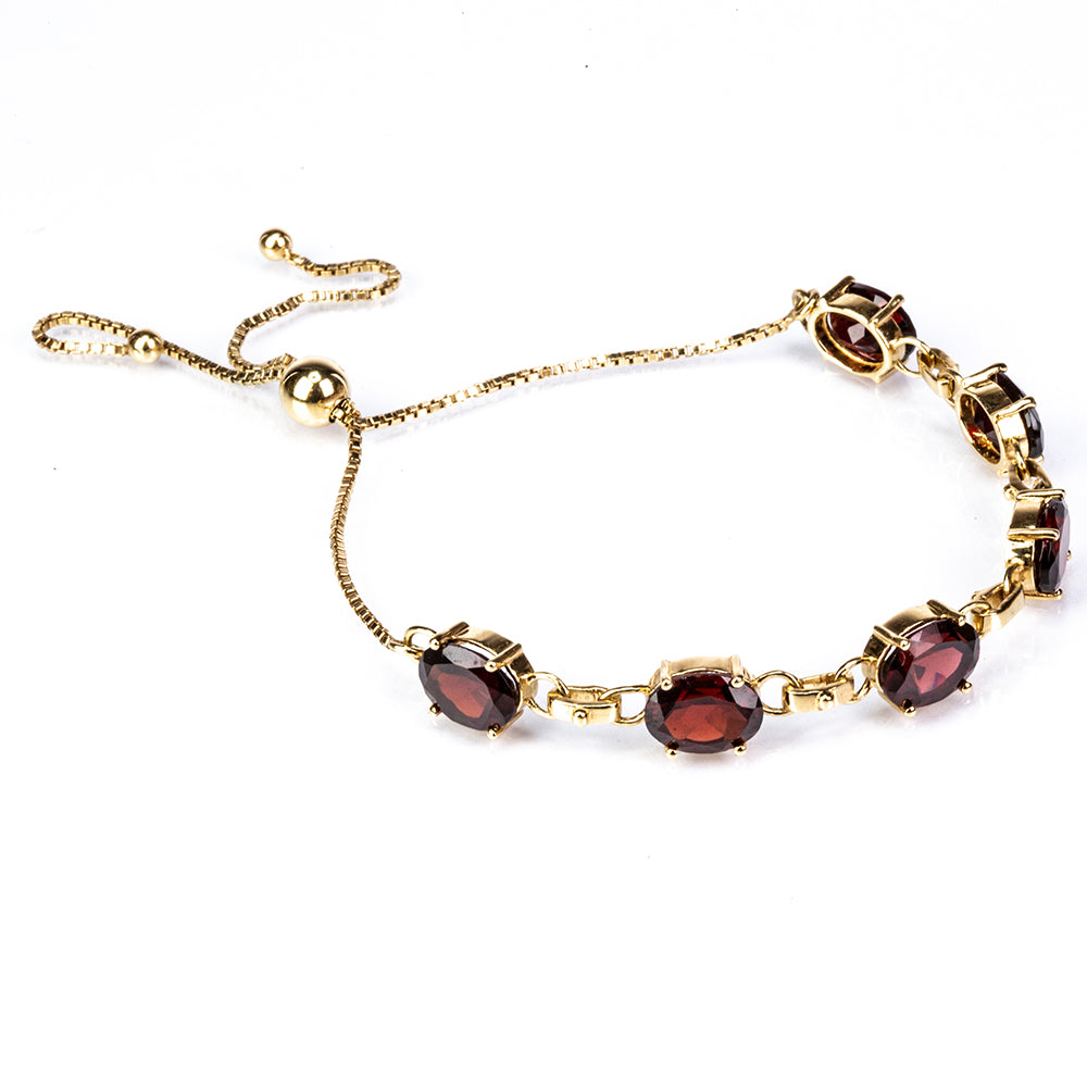 Goldplattiertes Silberarmband mit Barton Granat 1 