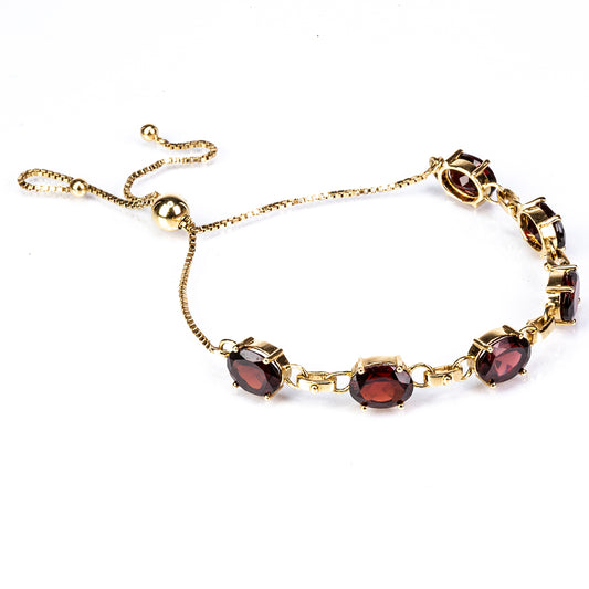 Goldplattiertes Silberarmband mit Barton Granat