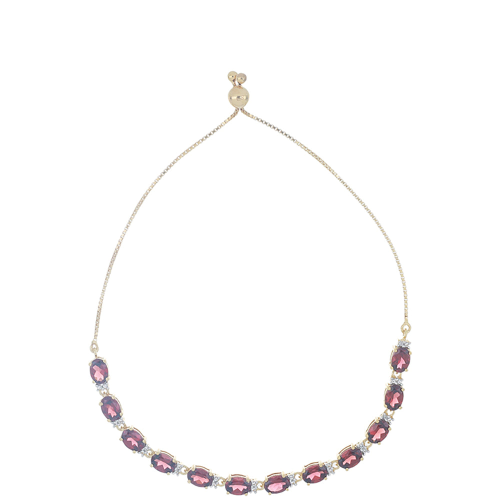 Goldplattiertes Silberarmband mit Barton Granat und weißem Topas 1 