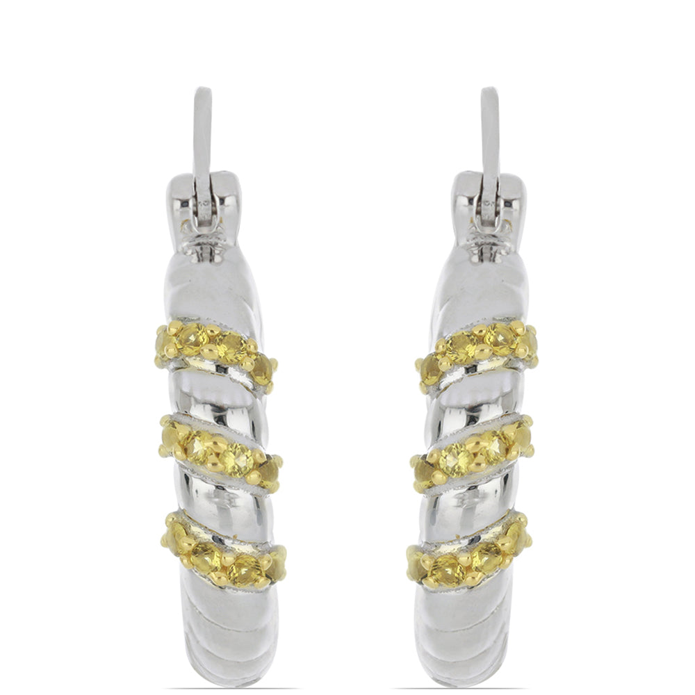 Silberohrringe mit Zitrin aus dem Ural