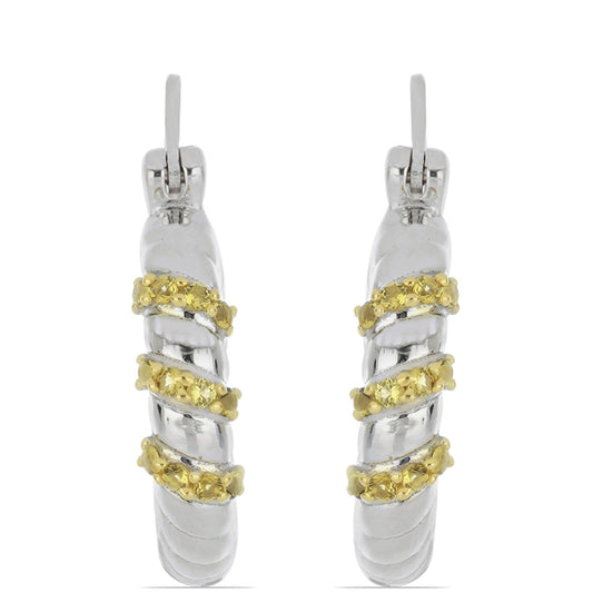 Silberohrringe mit Zitrin aus dem Ural