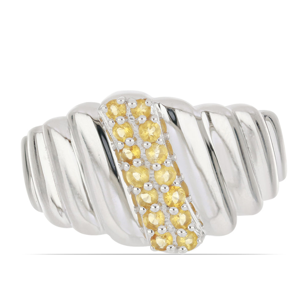 Silberring mit Zitrin aus dem Ural