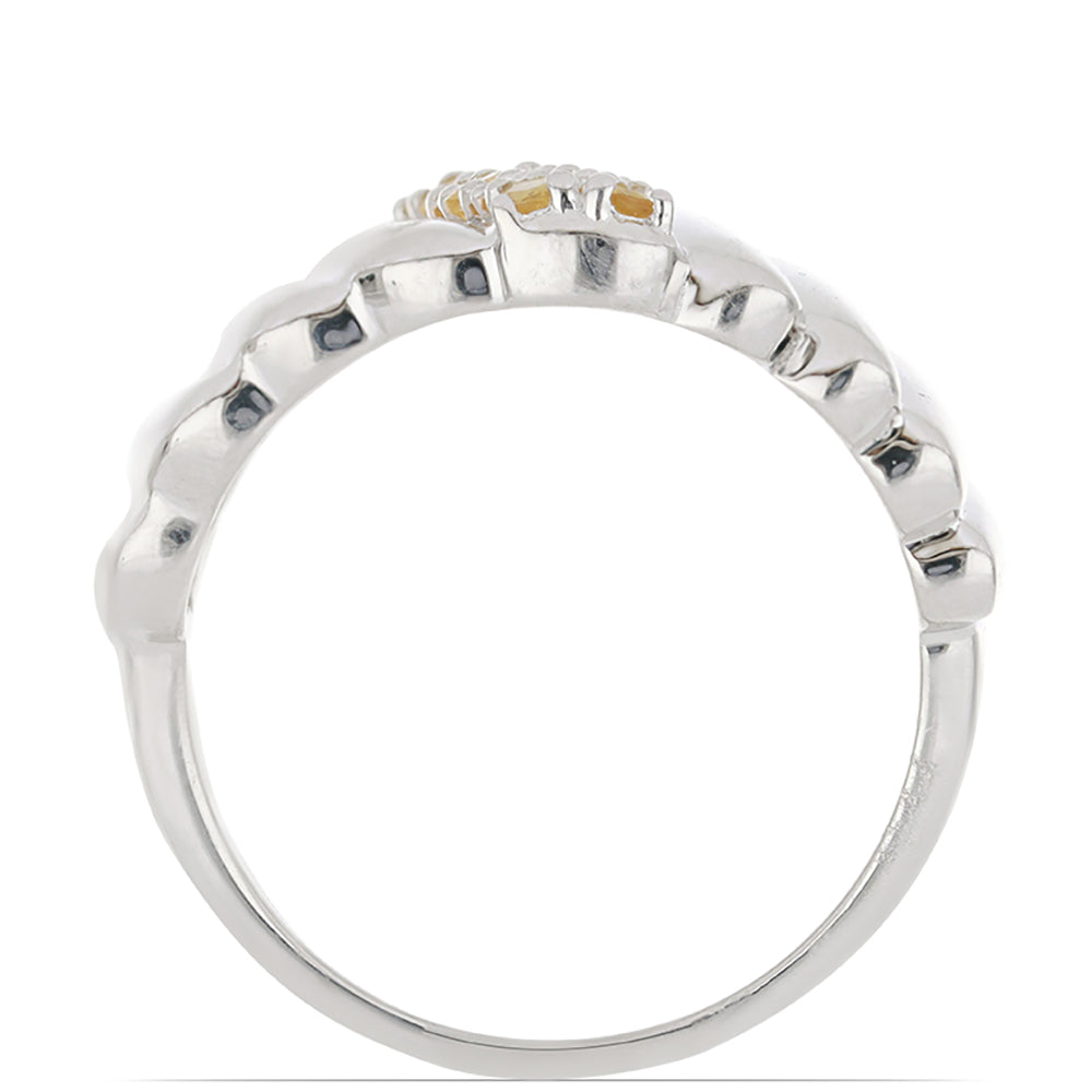 Silberring mit Zitrin aus dem Ural