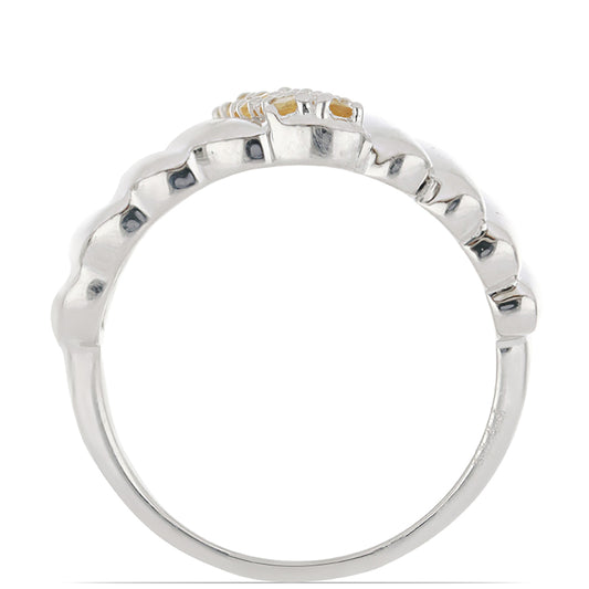 Silberring mit Zitrin aus dem Ural