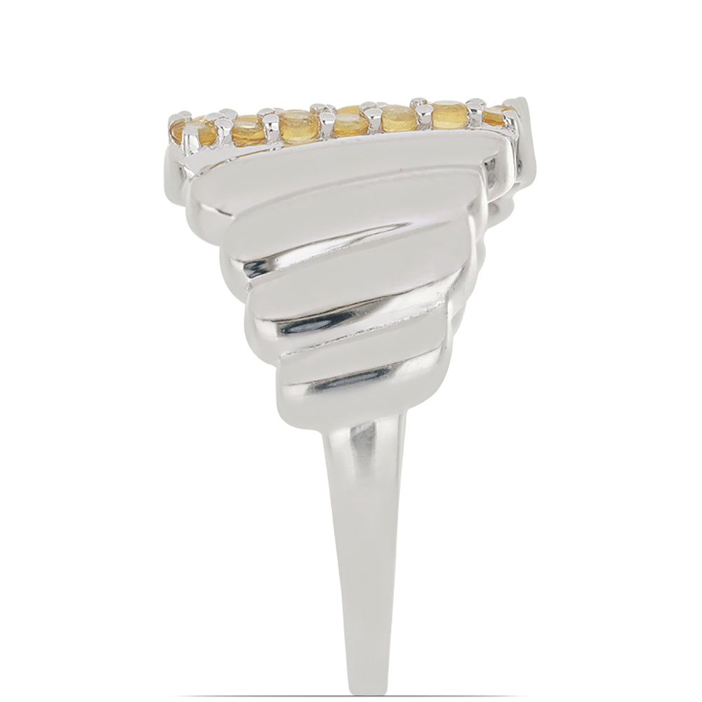 Silberring mit Zitrin aus dem Ural