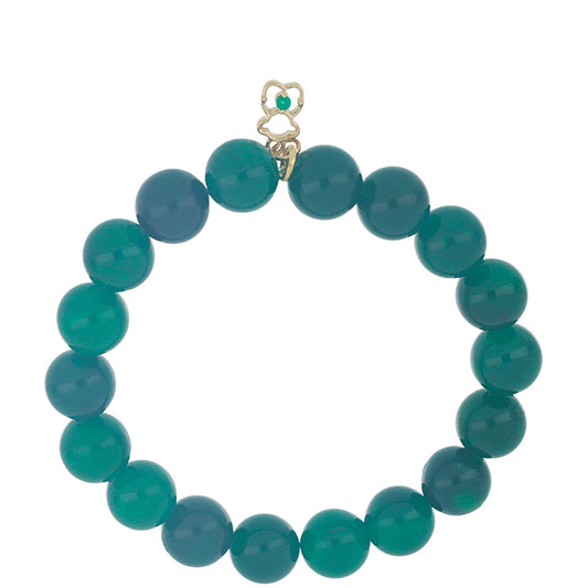 Goldplattiertes Silberarmband mit grünem Achat
