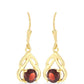 Goldplattierte Silberohrringe mit Barton Granat