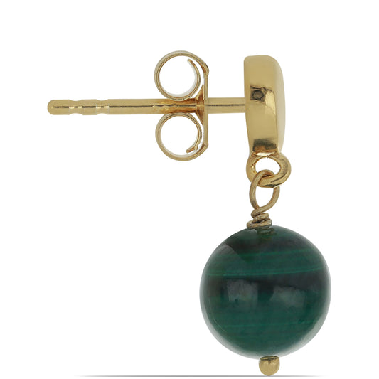Goldplattierte Silberohrringe mit Wales Malachit