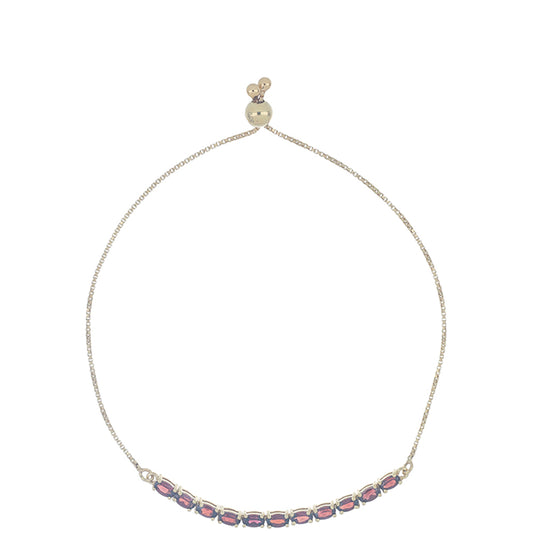 Goldplattiertes Silberarmband mit Barton Granat