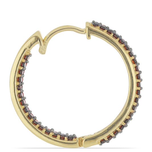 Goldplattierte Silberohrringe mit Barton Granat