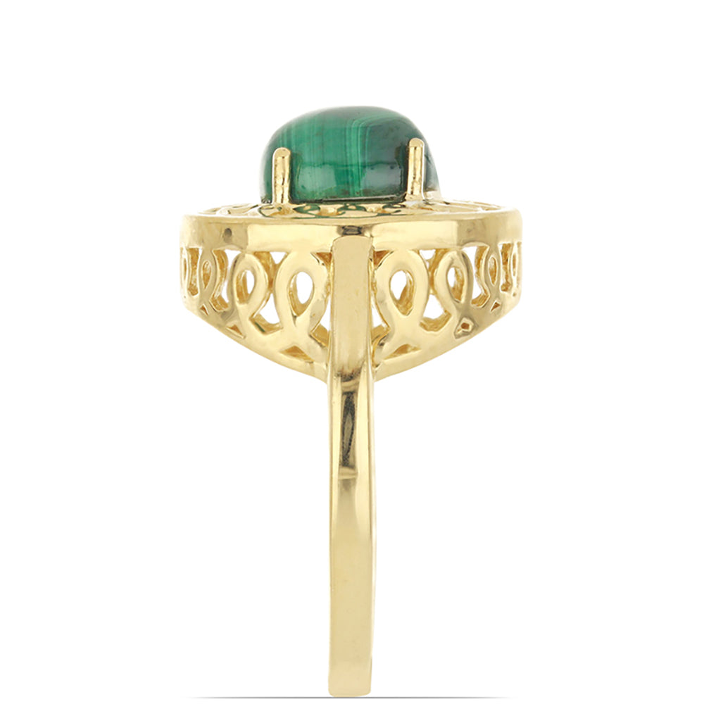 Goldplattierter Silberring mit Wales Malachit 3 