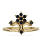 Goldplattierter Silberring mit schwarzem Spinell aus Gorno Badakhshan