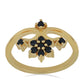 Goldplattierter Silberring mit schwarzem Spinell aus Gorno Badakhshan