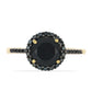 Goldplattierter Silberring mit schwarzem Spinell aus Gorno Badakhshan