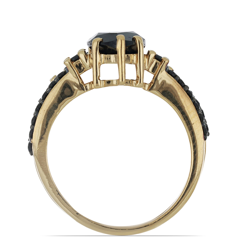 schmuckgarnitur aus Goldplattierte Silber mit schwarzem Spinell aus Gorno Badakhshan 2 