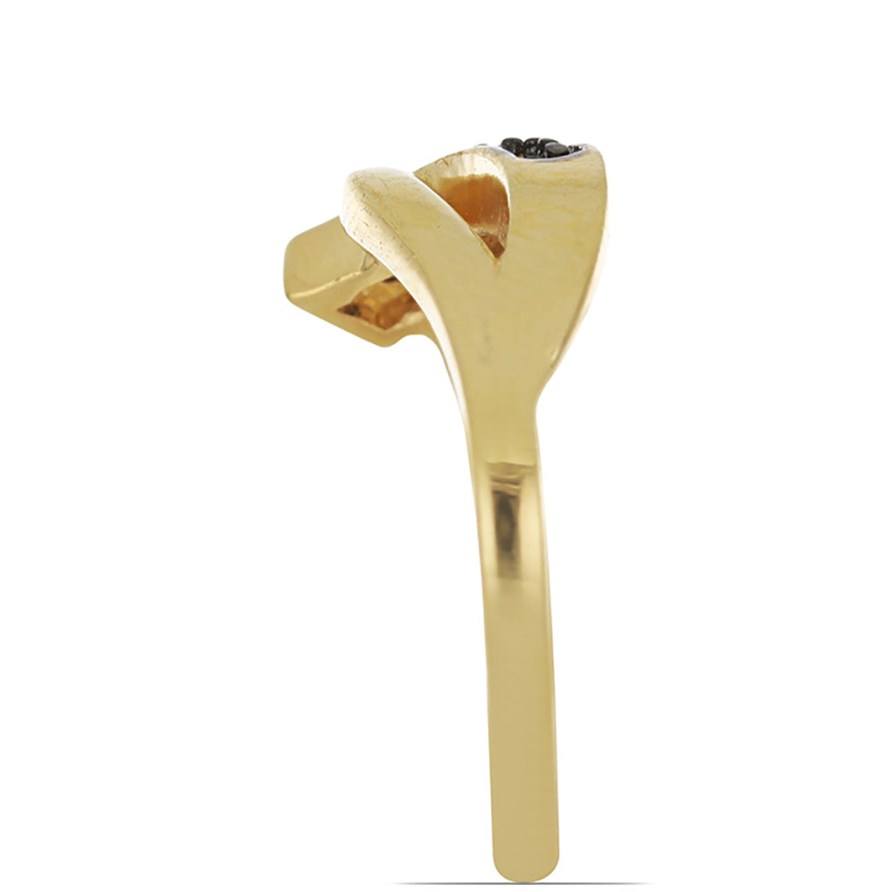 Goldplattierter Silberring mit schwarzem Spinell aus Gorno Badakhshan 3 