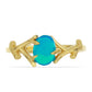 Goldplattierter Silberring mit blauem äthiopischem Opal aus Lega Dembi